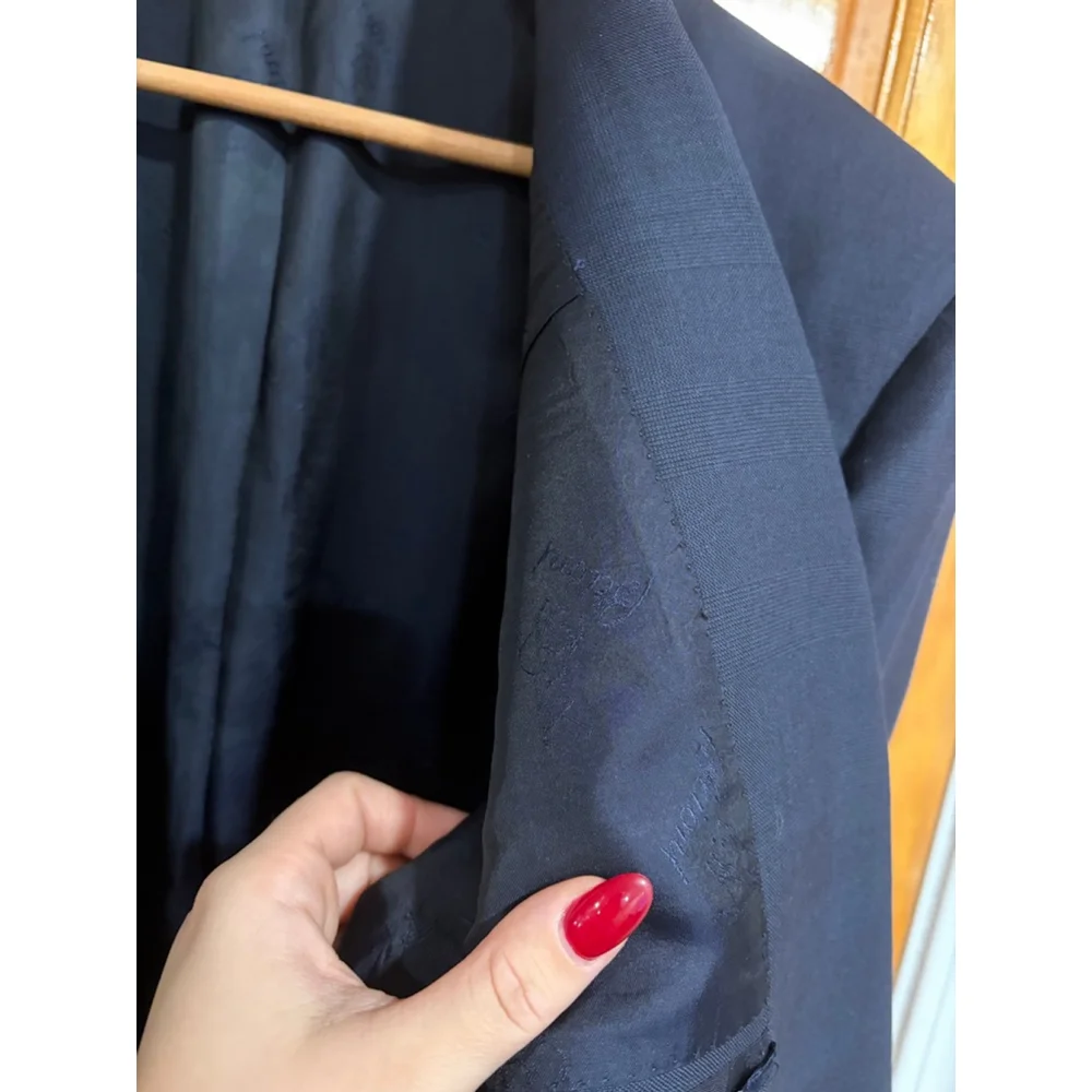 Brioni for Neiman Marcus Navy Super 150s Wool Blazer Italy Tailored 46L